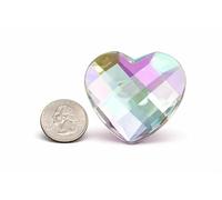50mm Crystal AB H702 Large Self Adhesive Heart Acrylic Cosplay Gem Flat Back Plastic Stick On Rhinestone For Cosplay Costumes, Scrapbooking, Props, Crafts Embelishments Sticker Valentine's Day 1PC