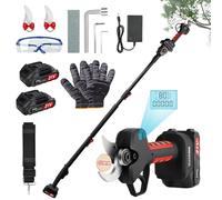 50mm Tijeras De Podar Electricas con 2 metros perca telescópica: Tijera podar telescopica 50-25mm Ajustables Hoja SK7 con 2 baterías de 21 V/2000 mAh - Tijeras de Podar Bateria Jardinería Olivos