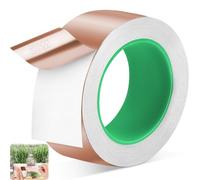 50mmx20m Cinta Cobre Autoadhesiva,Cinta Adhesiva Conductora Doble Cara,Protección Contra para Jardines y Plantas,Cintas Lámina para Anti Babosas y Caracoles,Guitarra,Blindar EMI,Puesta Tierra y Soldar
