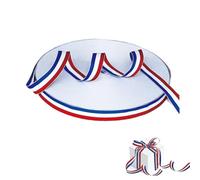 50mx10mm Cinta Decorativa de Nailon Tricolor Rojo Blanco Azul, Cinta Colorido Correa de Correas Bobina para Decoración Cincha de Poliéster Nylon rollo de embalaje de Bandera Para DIY Manualidades