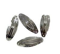 50pc Vintage Hollowed Out Pattern Hair Clips Geometric Silver Oval Snap Hairclips Side Hairpin Korean Accessories