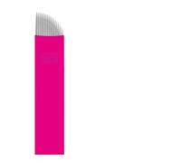 50PCS 0,16MM Maquillaje de tatuaje desechable Aguja de microhoja rosa para trabajo de cejas (18F)