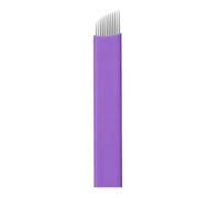 50PCS 0.18MM Disposable Tattoo Makeup Purple Microblade Needle for Eyebrow Work (12Pin)