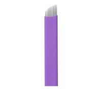 50PCS 0.18MM Disposable Tattoo Makeup Purple Microblade Needle for Eyebrow Work (14Pin)