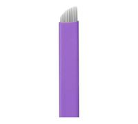 50PCS 0.18MM Disposable Tattoo Makeup Purple Microblade Needle for Eyebrow Work (16Pin)