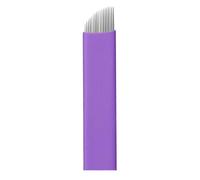 50PCS 0.18MM Disposable Tattoo Makeup Purple Microblade Needle for Eyebrow Work (18Pin)