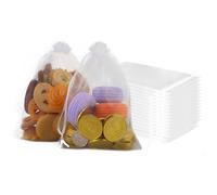 50Pcs 13x18cm Bolsa de Organza Blanco, Bolsitas de Organza, bolsas de lavanda, bolsas de regalo, Bolsas para Envoltura de Joyas, Bolsas de Organza de Regalo con Cordón para Boda Favores Joyas y Dulces