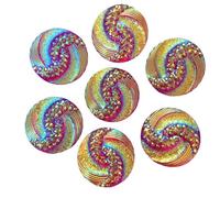 50pcs 20mm Resin Round FlatBack Rhinestone Embellishment Buttons Crafts(W088)