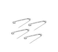 50pcs 4cm Silver Brooch Pin Back Clasp Brooch Bar Safety for Craft Jewelry DIY Making