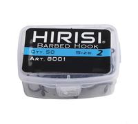 50pcs Barb Fishing Hooks 2468 Carp Rigs Fishhooks Made of High Carbon Steel for Robustness and Efficient Hooking Model 8001 (Número 2)