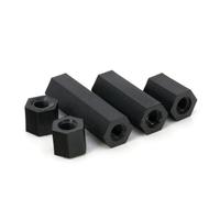 50Pcs Black Spacing Screw Hex Nylon Standoff Spacer Column M2 M2.5 M3 M4 Flat Head Double Pass Nylon Plastic(18mm,M2.5)