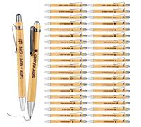50pcs Bolígrafos Biblia, Bolígrafos Retráctiles de Biblia Bolígrafos de Bambú Bolígrafos Religiosos Cristianos Bolígrafos Motivacionales para la Oficina la Escuela Regalo Religioso