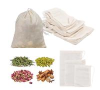 50pcs bolsas de especias para cocinar, bolsas de cordón de gasa de algodón, 3 tamaños, bolsas de té vacías reutilizables para café, filtro de especias, marinada