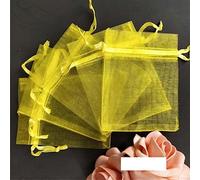 50pcs bolsas de tul Organza Elemento de gasa transparente Bolsas de joyería Embalaje Bolsas de organza dibujables Boda Navidad Organza Bolsa de regalo 5z-amarillo, 13x18 cm -SH316-50