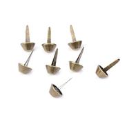 50PCS Bolso de perno prisionero inferior de placa pies bolsa de metal plano pernos de cono espiga de hongo para cuero 15mm latón