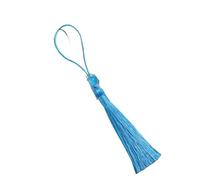 50Pcs Bookmark Tassels Polyester Tassel Handmade Soft Craft Mini with Loop Fringe Brush For DIY Jewelry Making para Decoración(Lake Blue)