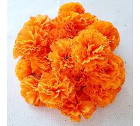 50pcs Cabezas de Flores de Calendula , Flores Artificiales de Seda para Diwali, Festival Indio, Guirnalda de Calendula Decoración de Boda
