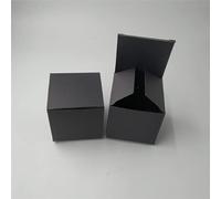 50pcs Caja de papel Kraft de varios tamaños Caja de embalaje de regalos pequeños Cartón Cartón Banquete de boda Suministro de bricolaje Caja de embalaje de jabón hecho a mano-negro,50pcs,8x8x8 cm