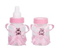 50pcs Caja de Regalo de Botella de Caramelo y Bolsa de Regalo de Gel de Ducha de Organza para bebé Fiesta de cumpleaños Suministros para bebés(Rosado)