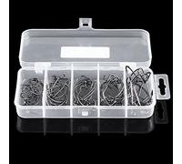 50PCS Caja Offset Anzuelo de Pesca Manivela Gusano Jig Acero de Alto Carbono Sharp Durable Anti óxido Ganchos para Agua Dulce Agua Salada Accesorios de Pesca Herramientas