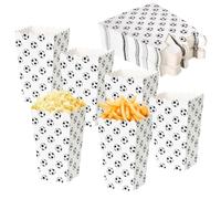 50PCS Cajas Palomitas,Caja de Palomitas de Maíz de Fútbol, 7x7x12cm Cajas Palomita Pequeñas, Decoraciones para Fiestas de Fútbol, para Fiesta, Cumpleaños, Boda,Dulce,Cine