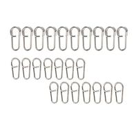 50PCS Clips de Pesca Potentes Clips ovales de Acero Inoxidable Conector rápido Línea de Pesca Terminal Accesorio de Aparejos(S)