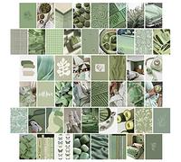 50Pcs collage de pared verde gris imágenes estéticas para collage de pared, impresión de collage de tarjetas, decoración de habitación, impresión de arte de pared para habitación, exhibición de fotos