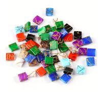 50pcs Cuentas de Vidrio Doradas de 5Mm con Dos Agujeros, Cuentas Espaciadoras Sueltas para Hacer Joyas, Pulseras, Collares y Aretes