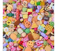 50pcs Cute Slime Charms Mixed Set Resin Flatback para DIY Craft Making y Ornament Scrapbooking Beads Surtido Candy Fruit Cake Resina Trellis Resin Ornament Kit Making Supplies