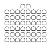 50Pcs D Rings Buckle, Metal D Rings for Sewing, Close Connection Strong Electroplating Anti Rust Hardware Accessories, DIY Wallets Key Chains Luggage Decoration with Gold Silver Gr (Plata Negro)
