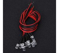 50Pcs Diodos LED 12V 5mm Cabeza Redonda Luz Blanca Cálida con Cable Kit de Emisor de Luz LED para Iluminación