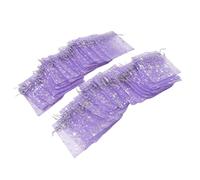 50pcs Draw String Sheer Mesh Bag, Pure Organza -Beutel Mini -Süßigkeiten -Taschen für kleine Eigitzer -Schmuckohrringe (Lila)