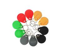 50PCS EM 4100/4102 Keychains 125Khz RFID Proximity ID Card Token Tags Key Fobs (ID Tag-5#-Red)