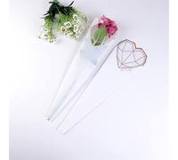 50pcs Florista Bolsas de embalaje de flores de plástico Día de San Valentín Papel de regalo de una sola flor de rosa Suministros de ramo de flores a prueba de agua-Blanco-S-20pcs, como se muestra
