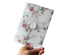 50Pcs Flower Vellum Wrap Suitable For A 5 X 7 Wedding Invitation para Invitaciones(Color1)
