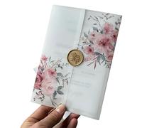 50Pcs Flower Vellum Wrap Suitable For A 5 X 7 Wedding Invitation para Invitaciones(Color1)