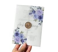 50Pcs Flower Vellum Wrap Suitable For A 5 X 7 Wedding Invitation para Ofituria(Color3)