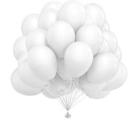 50pcs Globos Blancos,10 Pulgadas Baloes de Látex Blancos para Fiestas Cumpleaños Baby Shower,Globos Cumpleaños y Decoraciones de Fiesta