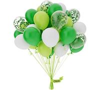 50pcs Globos Verde Salvia y Blancos,Globos de cumpleaños,globos de látex de 10 pulgadas,decoración de fiesta cumpleaños,globos colores para Baby Shower,Fiesta Cumpleaños,Jungla Safari Temática Fiesta