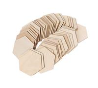 50pcs Hexagon Láser Cortado Discos De Madera Sin Terminar Adornos Artesanías De Artesan
