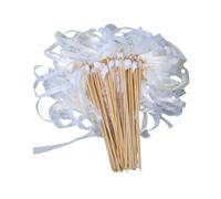 50pcs Lace Ribbon Wedding Sticks Silk Streamers with Bell Party Favors for Entertainment Events Para Fiestas