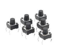 50pcs/lot 6x6x6.3MM 4PIN G89 Tactile Tact Push Button Switch Direct Plug-in Self-reset DIP