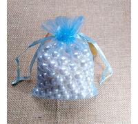 50pcs / lot 7 * 9 9 * 12 Venta al por mayor 9x12cm Bolsas de organza con cordón colorido Joyas Bolsas de embalaje de dulces Bolsas de regalo de fiesta de cumpleaños-azul claro, 17x23 cm, 50 piezas