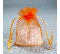 50pcs / lot 7 * 9 9 * 12 Venta al por mayor 9x12cm Bolsas de organza con cordón de colores Bolsas de embalaje de dulces de joyería Bolsas de regalo de fiesta de cumpleaños-naranja, 7x9cm, 25pcs