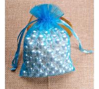 50pcs / lot 7 * 9 9 * 12 Venta al por mayor 9x12cm Bolsas de organza con cordón de colores Bolsas de embalaje de dulces de joyería Bolsas de regalo de fiesta de cumpleaños-azul lago, 25x35cm, 25pcs