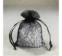 50pcs / lot 7 * 9 9 * 12 Venta al por mayor 9x12cm Bolsas de organza con cordón de colores Bolsas de embalaje de dulces de joyería Bolsas de regalo de fiesta de cumpleaños-negro, 20x30cm, 25pcs