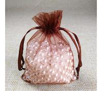 50pcs / lot 7 * 9 9 * 12 Venta al por mayor 9x12cm Bolsas de organza con cordón de colores Bolsas de embalaje de dulces de joyería Bolsas de regalo de fiesta de cumpleaños-marrón, 17x23cm, 25pcs