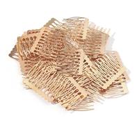 50pcs/lot Bridal Hairpins Hair Combs Accesorio Pelo Alambre For Wedding Pins Charm Accessories(5 teeth KC Gold)