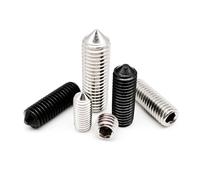 50pcs M3 M4 M5 M6 M8 DIN914 304 Stainless Black Grade 12.9 Steel Hex Hexagon Socket Tapered End Grub Bolt Cone Point Set Screw(12.9 class steel,12MM_50PCS M5)