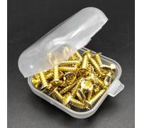50pcs Metal Guitarra Pickguard Tornillos Kit con caja para St Guitarra Eléctrica Bajo Scratch Piezas de repuesto (Oro)
